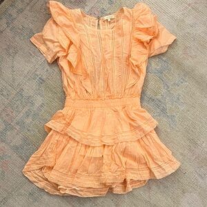 LoveShackFancy Peach Ruffled Dress